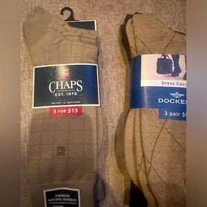 Chaps Socks 3 Pairs Combed Cotton Premium Dress Plaid and Dockers 3 pairs sz7-12